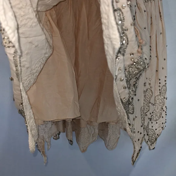 Ruehl No.925 100% Cotton Beaded Embellished Pale Pink Skirt Size Medium - Picture 11 of 11